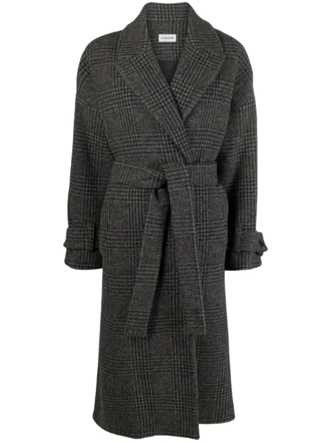 P.A.R.O.S.H. plaid-check pattern belted trench coat Grey D430355LONDON