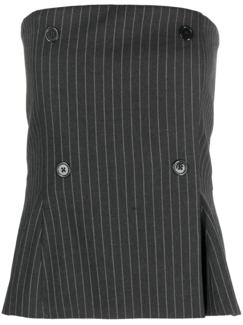 Ioana Ciolacu pinstripe-pattern bandeau top Black IC24TP01BLK