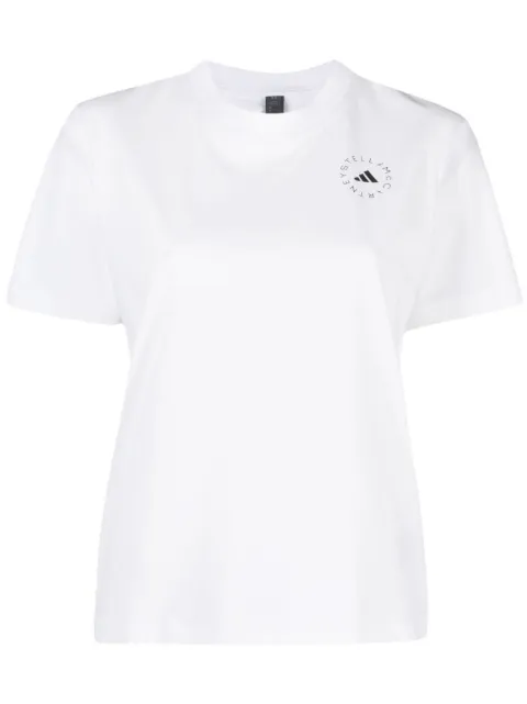 adidas by Stella McCartney logo-print short-sleeved T-shirt White HR9167