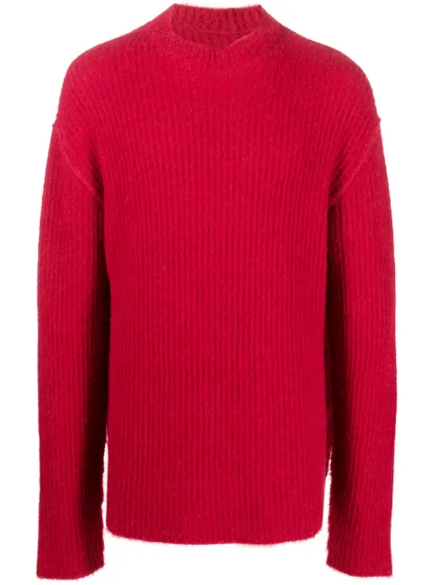 Uma Wang ribbed brushed-effect jumper Red UK7535