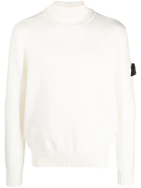 Stone Island Compass-motif roll-neck jumper Neutrals 7915505A2