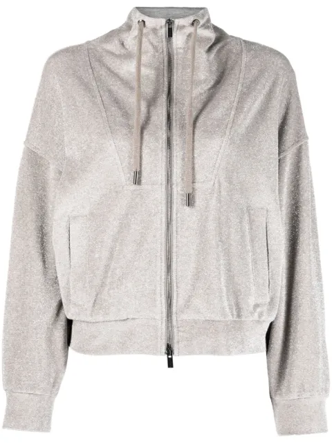 Peserico metallic hooded bomber jacket Neutrals S12502J005008