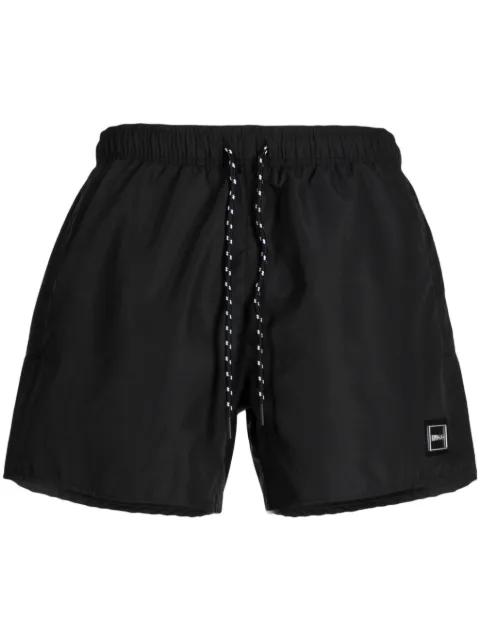 HUGO logo-plaque drawstring shorts Black 50483986