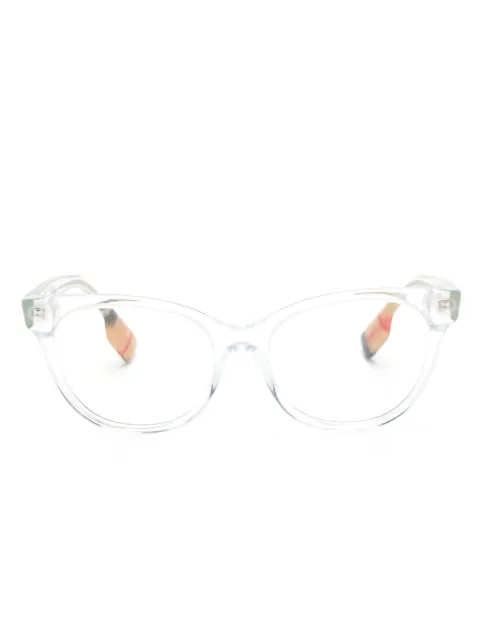 Burberry Eyewear logo-plaque cat-eye glasses White BE2375