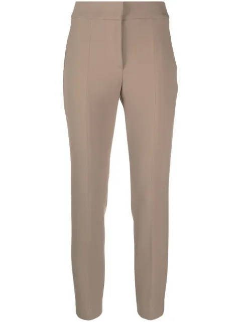 Peserico cropped slim-fit trousers Brown P0477801934