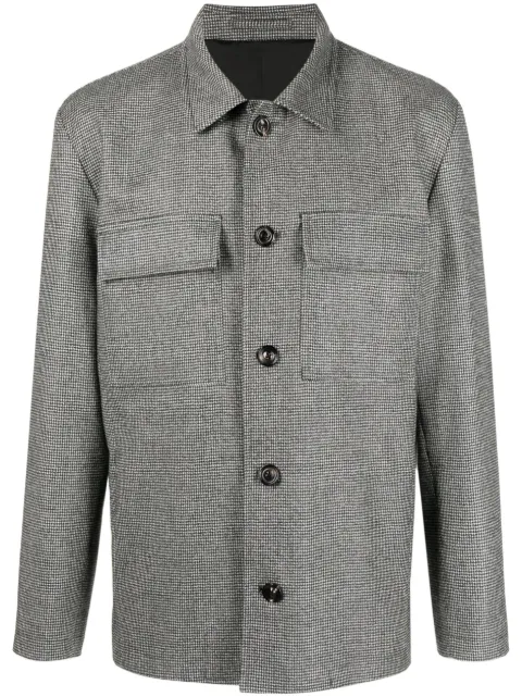 Lardini micro houndstooth-pattern shirt jacket Grey ITUGO3ITSK61422