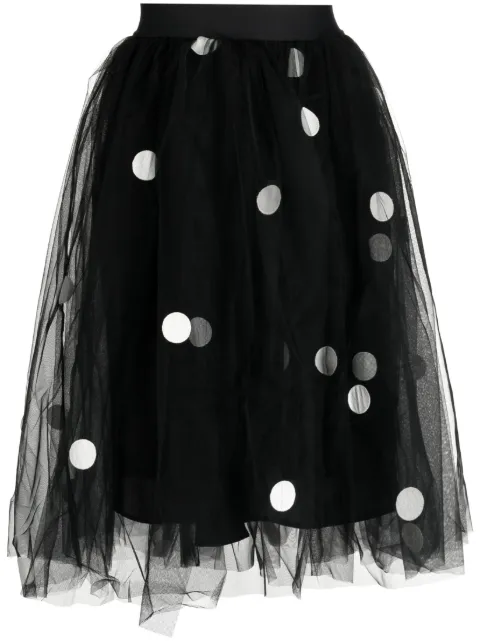 JNBY polka-dot A-line skirt Black 5N7D16250