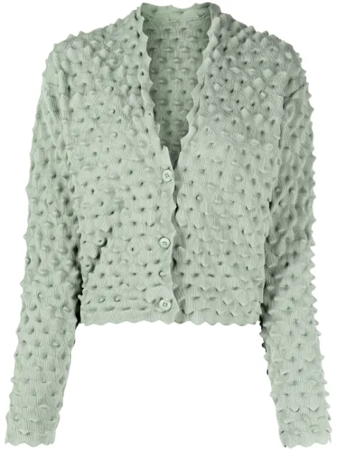 JNBY V-neck cropped cardigan Green 5N8311790