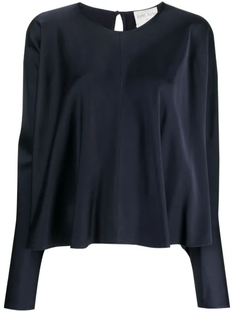 Forte Forte panelled satin-finish blouse Blue 10689MYSHIRT