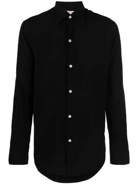 FURSAC pointed-collar long-sleeved shirt Black FHPCH00080