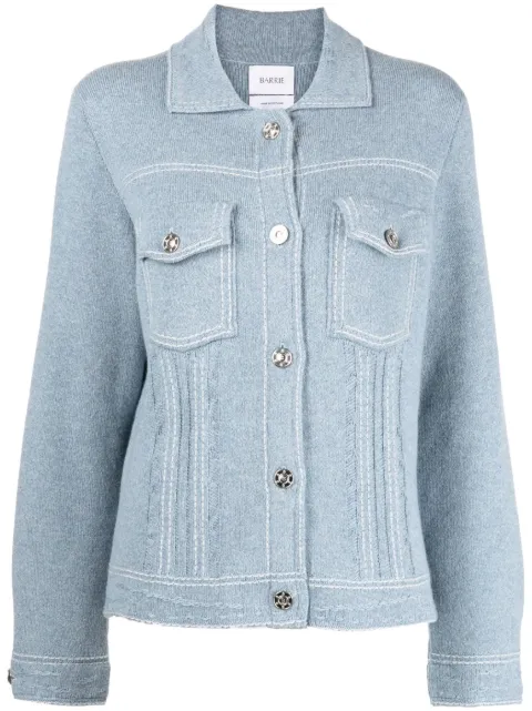Barrie contrast-stitching denim-effect jacket Blue C85274