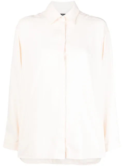 A.P.C. button-up silk shirt Neutrals SEAKQF12569