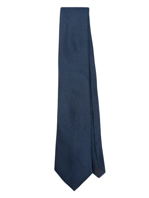 FURSAC polka dot-embroidered silk tie Blue FHACR00036