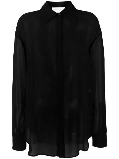 Genny semi-sheer silk shirt Black 75AAL622N0056