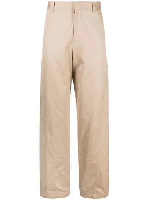 Lanvin Twisted cotton chino trousers Neutrals RMTR00465782A23