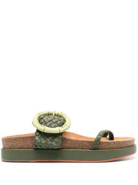 Johanna Ortiz Broadwalk Romance leather slides Green AC00855
