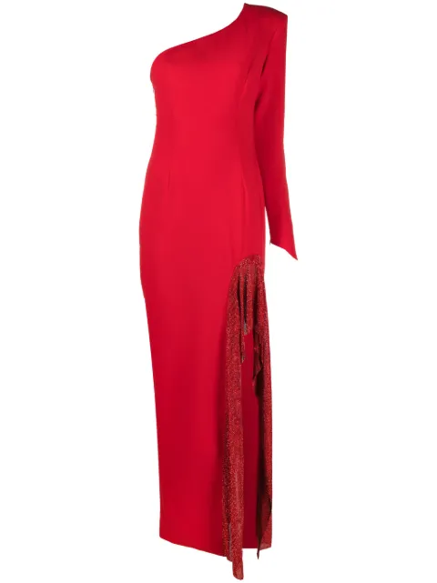 JEAN-LOUIS SABAJI one-shoulder side-slit maxi dress Red 60062