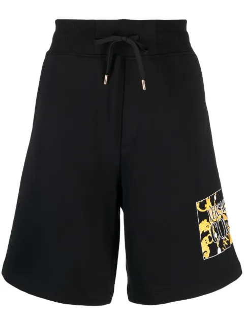 Versace Jeans Couture logo-print cotton track shorts Black 75GADE01
