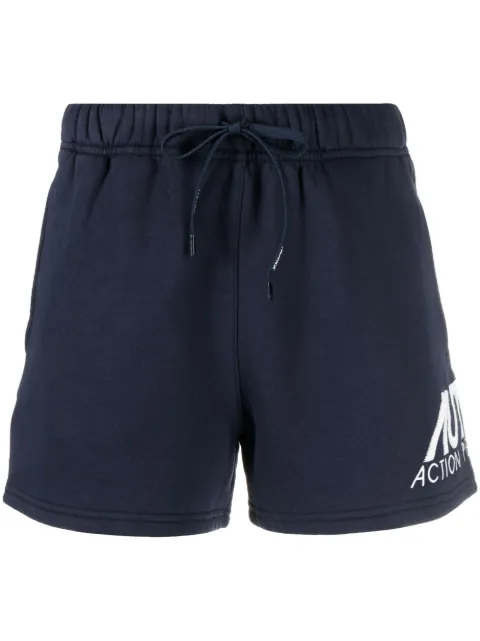 Autry logo-print cotton short shorts Blue SHIW410B