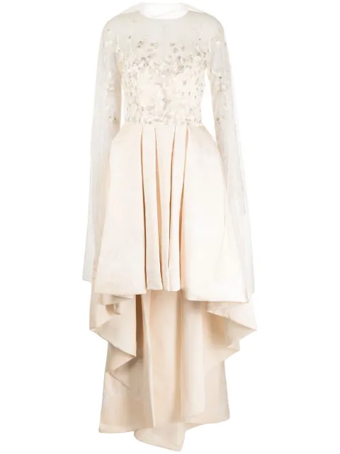 Saiid Kobeisy high-low brocade maxi dress Neutrals RTWSS2331