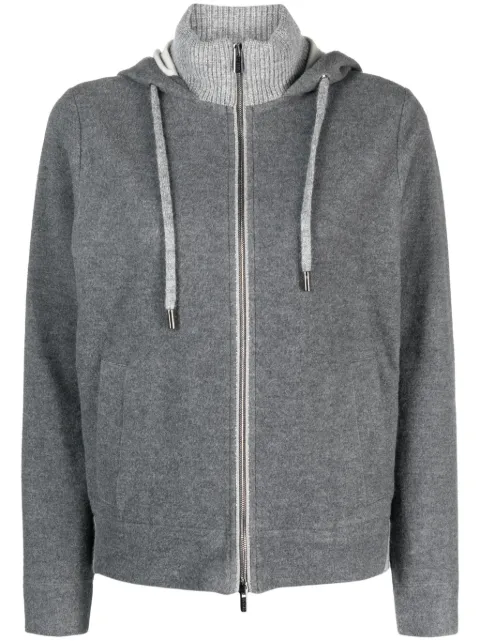 Peserico mélange-effect hooded jacket Grey S12505J01126A