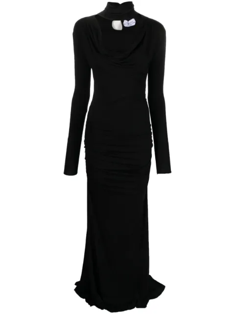 Blumarine cowl-neck jersey gown Black A344A048A