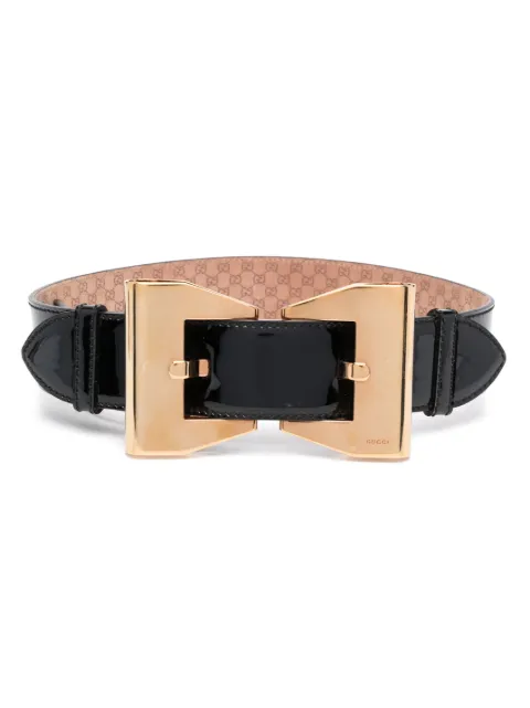Gucci Pre-Owned 2010 double-buckle patent-finish belt Black GUC600NV