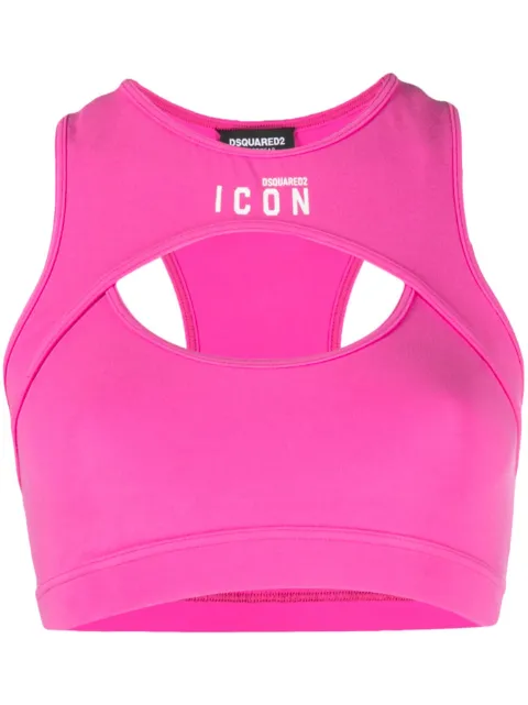DSQUARED2 Icon cut-out sports bra Pink D8RG74350ISA01