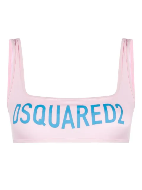 DSQUARED2 Technicolor bandeau-style bikini top Pink D6BXI4680ISA01