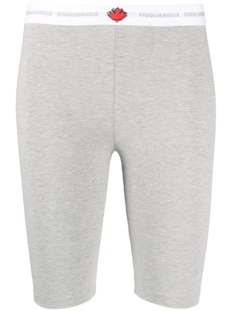 DSQUARED2 logo-waistband cotton shorts Grey D8N624470ISA01