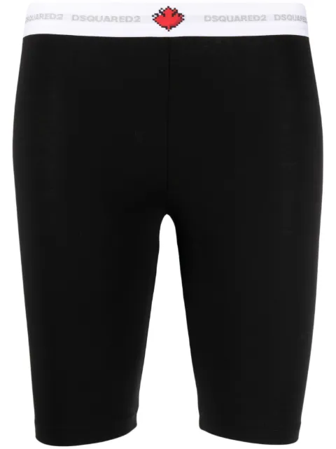 DSQUARED2 logo-waistband cotton shorts Black D8N624470ISA01
