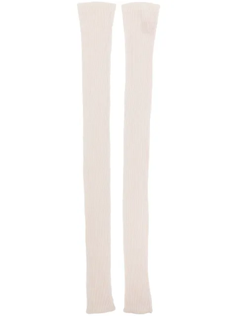 Cashmere In Love Lottie ribbed-knit leg warmers White LOTTIEIVORY