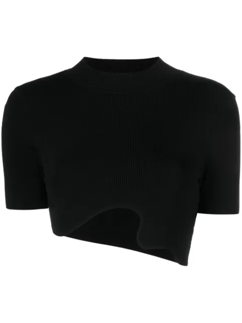 Christopher Esber Maparadita asymmetric ribbed top Black 23021250