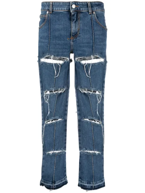 Alexander McQueen distressed cropped jeans Blue 757137QMACH