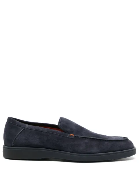Santoni suede round-toe loafers Blue MGDT17824OOTEGEX