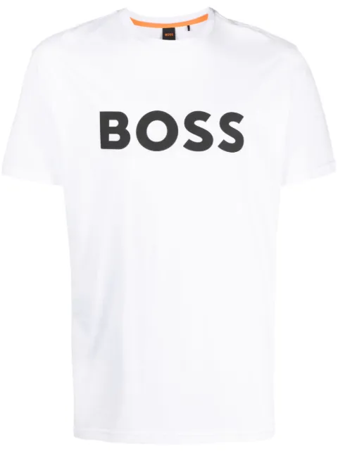 BOSS cotton-jersey T-shirt with large logo print White 50481923