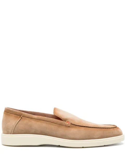 Santoni almond-toe suede loafers Neutrals MGDT17824TICBGEX