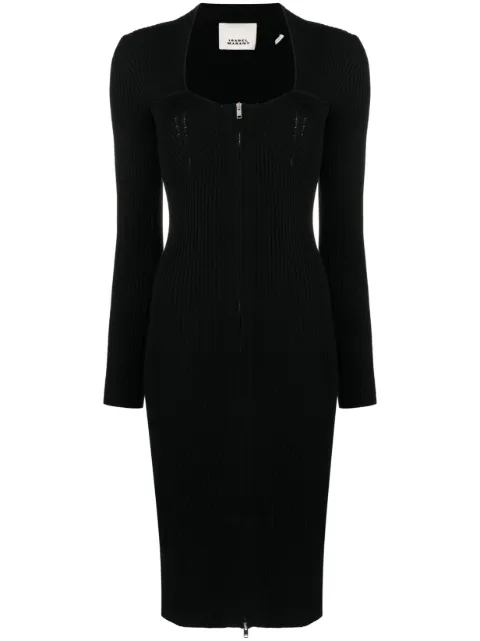ISABEL MARANT Zael wool-blend midi dress Black RO0250FAA3L58I