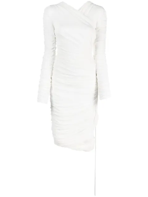 KHAITE The Arabella ruched midi dress White 9295401101
