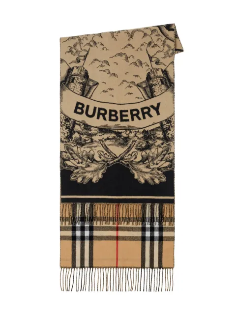 Burberry cashmere jacquard reversible scarf Neutrals 8073768