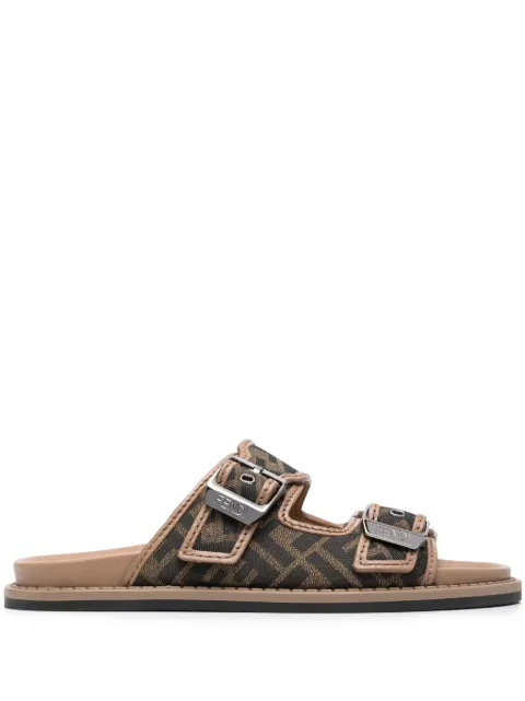 FENDI Feel FF-jacquard sandals Neutrals 7X1604AJZF