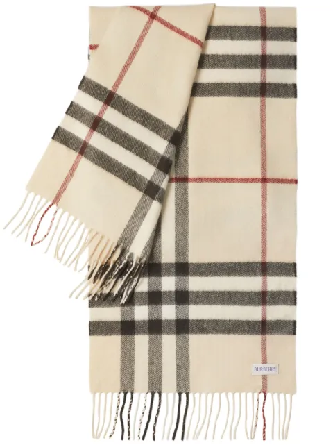 Burberry Check cashmere scarf Neutrals 8077884