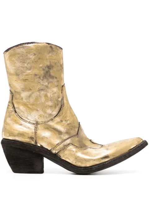 Madison Maison laminated leather ankle boots Gold 3857