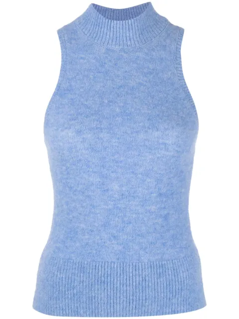 Patou mock-neck knitted top Blue KN1508065632B