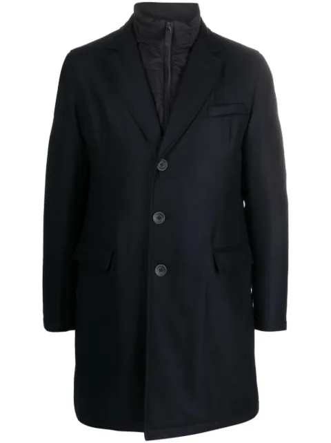 Herno hybrid high-neck single-breasted coat Blue CA000164U33260