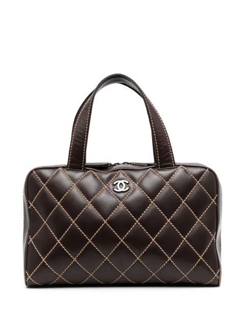 CHANEL Pre-Owned 2000-2002 Wild Stitch CC plaque handbag Brown CHA2950SS