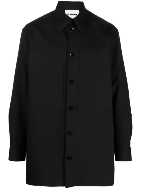 Jil Sander pointed-collar button-up shirt Black J22DL0176J70001