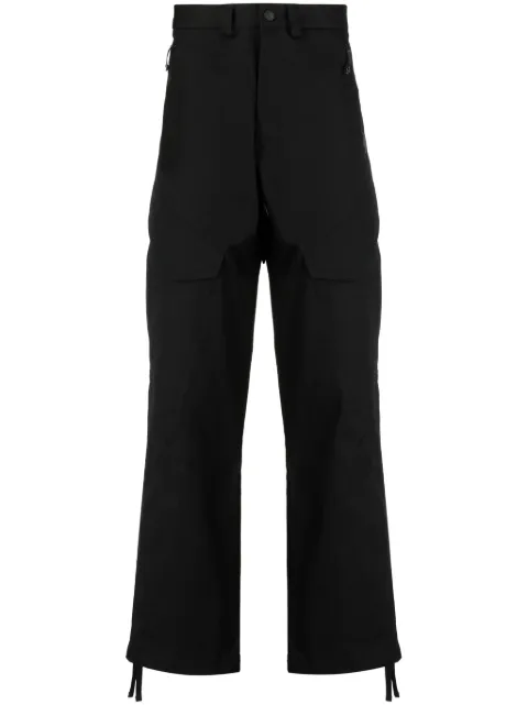 Moncler logo-patch straight-leg trousers Black I20912A0001059703