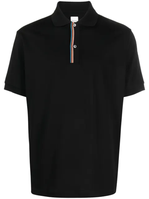 Paul Smith rainbow-stripe cotton polo shirt Black M1R958PPL00089