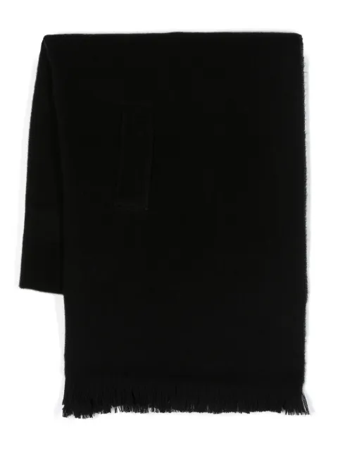 Gentry Portofino fringed wool scarf Black D405CI